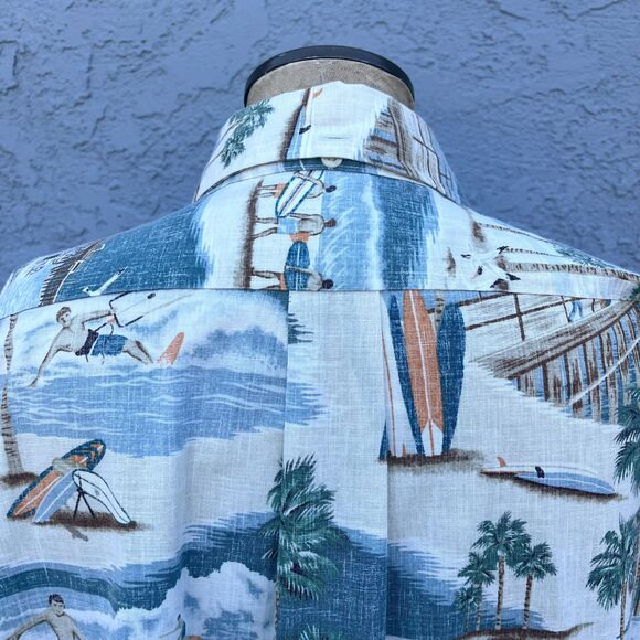 Reyn Spooner Mens Hawaiian Shirt in 3Xl Surfing surfer Button Up - Picture 5 of 8